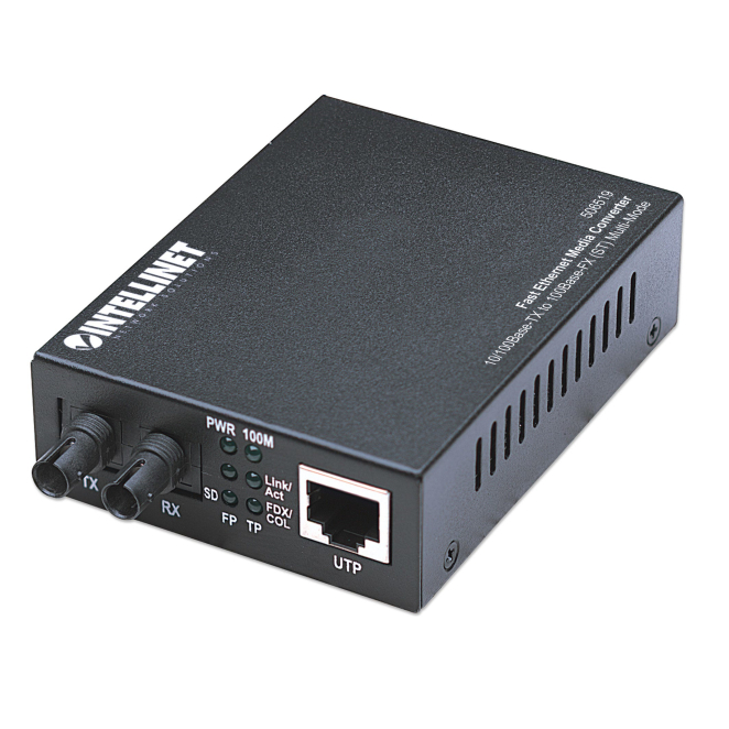 Intellinet 506519 convertidor de medio 100 Mbit/s 1310 nm Multimodo Negro