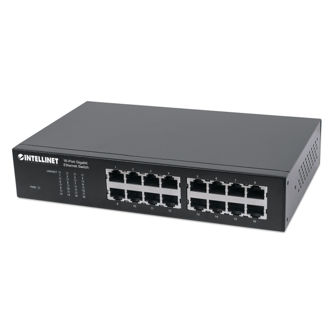 Intellinet 561068 switch No administrado L2 Gigabit Ethernet (10/100/1000) 1U Negro