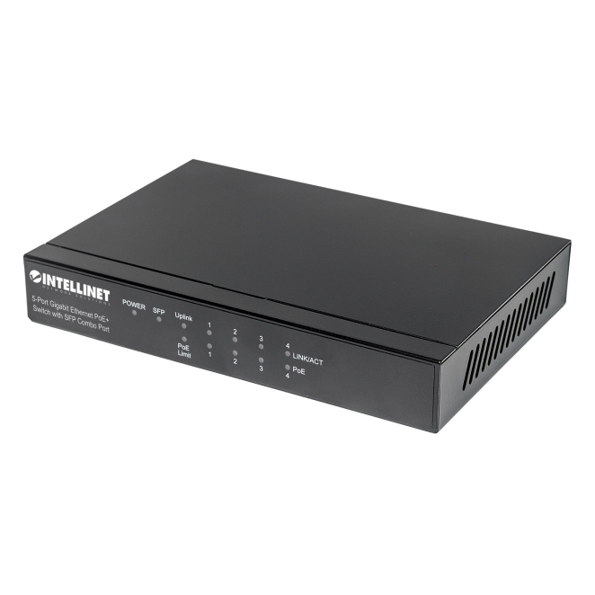 Intellinet 561174 switch Gigabit Ethernet (10/100/1000) Energía sobre Ethernet (PoE) Negro
