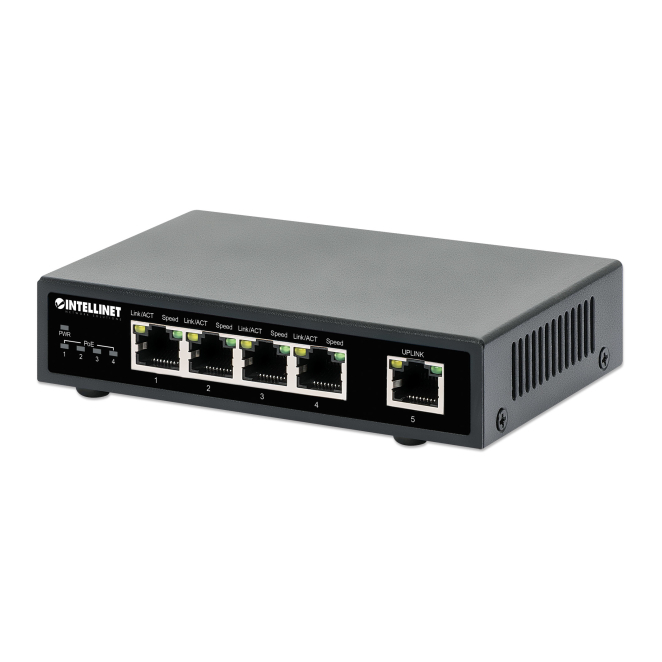 Intellinet Switch PoE+ con 5 puertos Gigabit