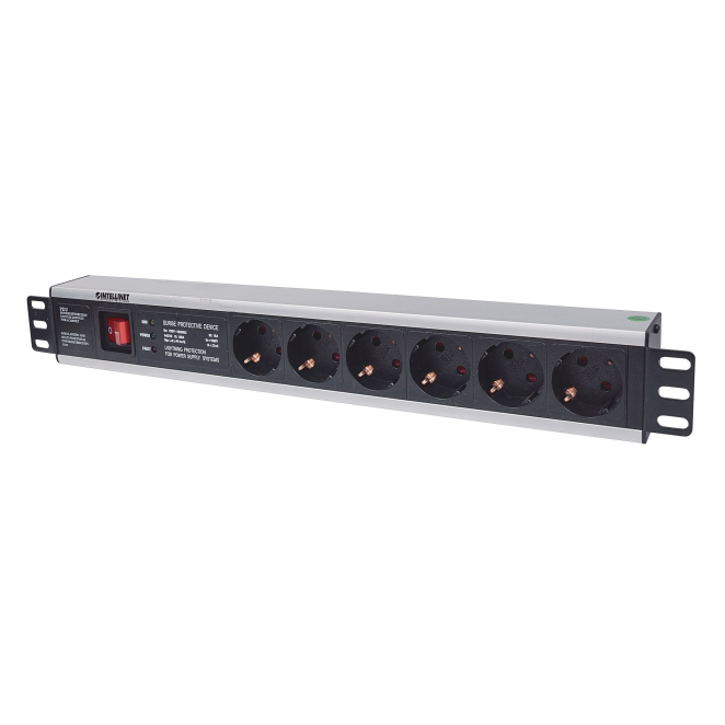 Intellinet 713962 unidad de distribución de energía (PDU) 6 salidas AC 1.5U Negro