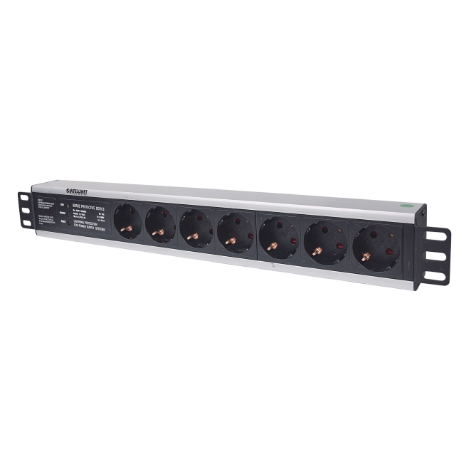 Intellinet 714006 unidad de distribución de energía (PDU) 7 salidas AC 1.5U Negro