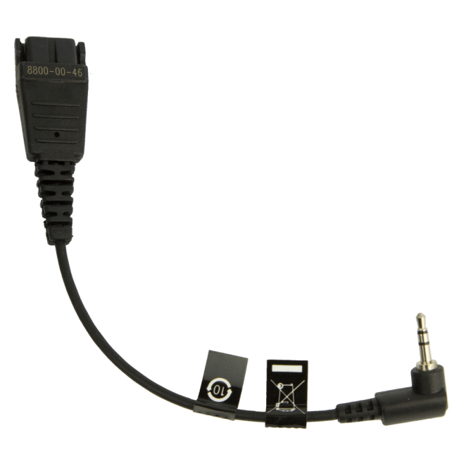 Jabra 8800-00-46 cable de audio 0,15 m QD 2.5mm jack Negro