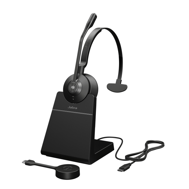 Jabra Engage 55 Auriculares Inalámbrico Diadema Oficina/Centro de llamadas Bluetooth Base de carga Negro