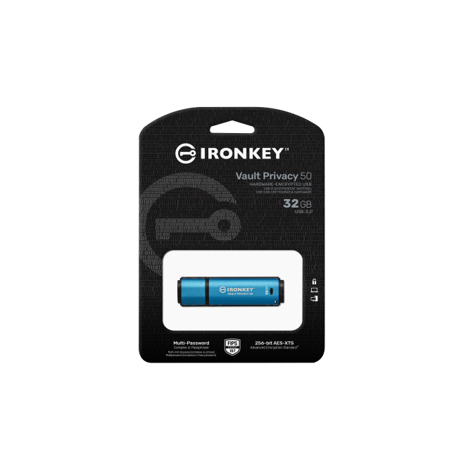Kingston Technology IronKey 32GB Vault Privacy 50 detalles técnicos