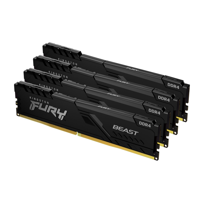 Kingston Technology FURY Beast 32GB 3200MT/s DDR4 CL16 DIMM (Kit de 4) Black