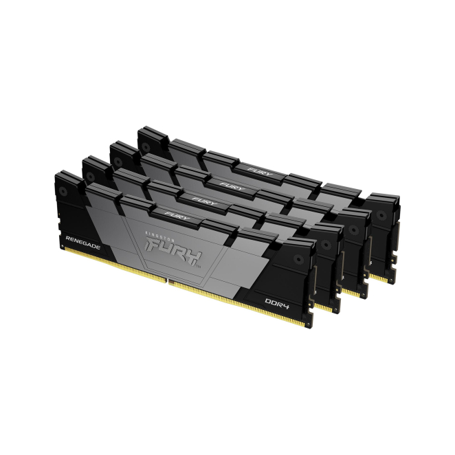 Kingston Technology FURY 64GB 3600MT/s DDR4 CL16 DIMM (Kit de 4) 1Gx8 Renegade Black