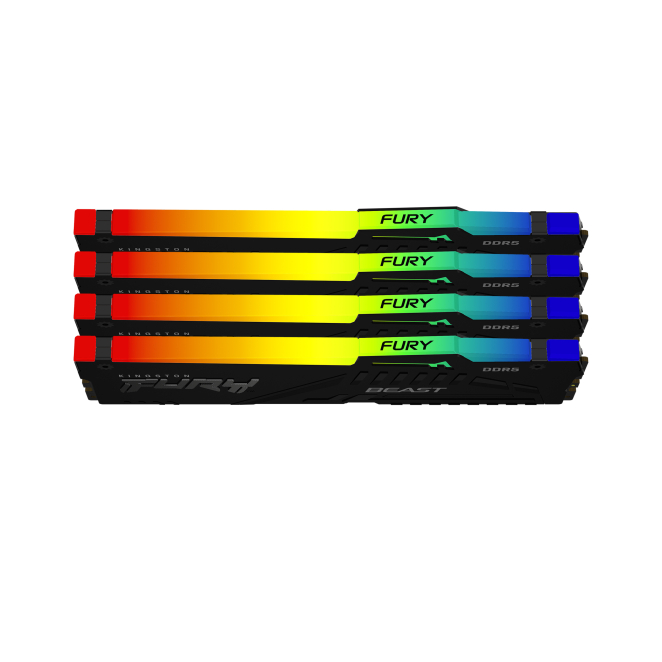 Kingston Technology FURY Beast 128 GB 5200 MT/s DDR5 CL40 DIMM (Kit de 4) RGB XMP