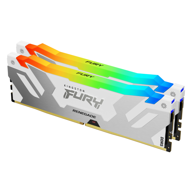 Kingston Technology FURY 32GB 6400MT/s DDR5 CL32 DIMM (Kit de 2) Renegade RGB Blanco XMP