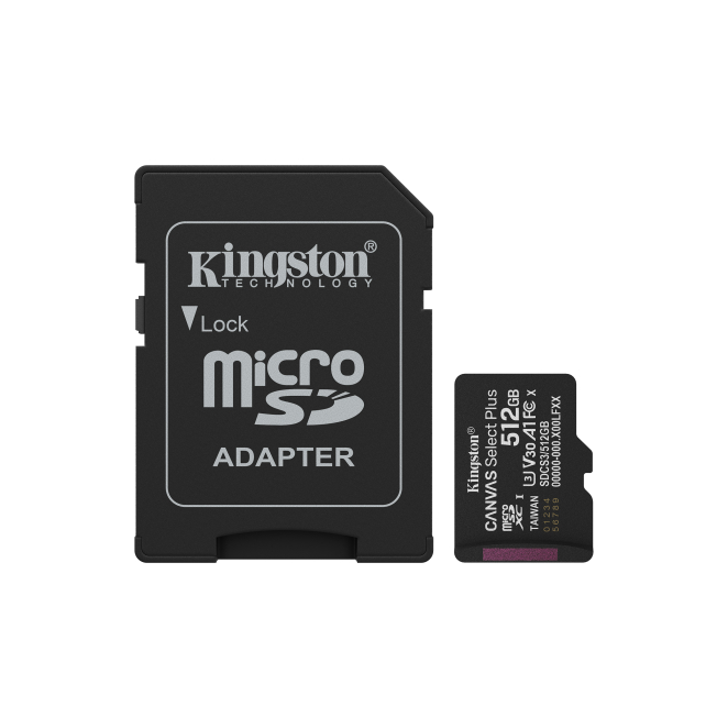 Kingston Technology 512GB microSDXC Canvas Select Plus vista trasera
