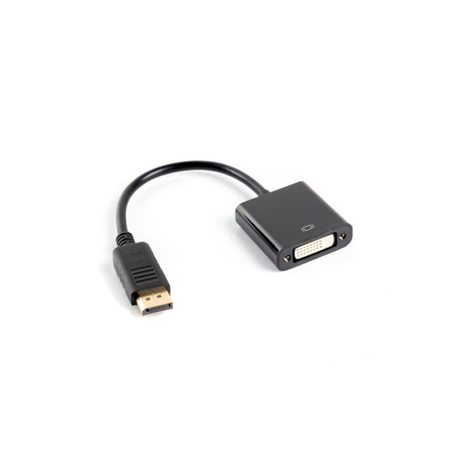 Lanberg AD-0007-BK adaptador de cable de vídeo 0,1 m DisplayPort DVI-D Negro