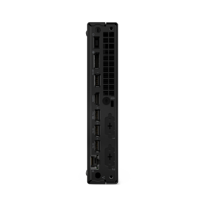 Lenovo ThinkCentre en entorno de oficina montado como Mini PC bajo el escritorio