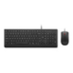 Lenovo Essential Wired Combo Black US Euro teclado Ratón incluido Universal USB Negro