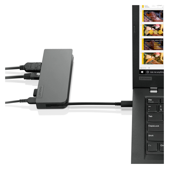 Base para portátil Lenovo 4X90S92381 replicador de puertos uso