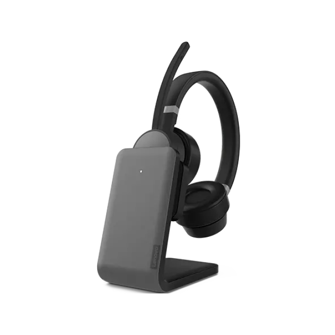Lenovo Go Wireless ANC Auriculares Inalámbrico y alámbrico Diadema Oficina/Centro de llamadas USB Tipo C Bluetooth Base de carga Negro