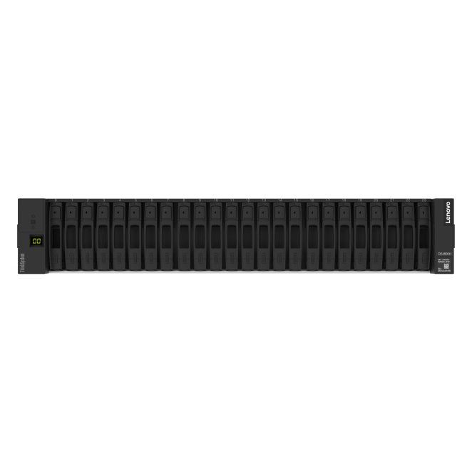 Lenovo ThinkSystem DE4800H 2U24 SFF unidad de disco multiple Bastidor (2U) Negro