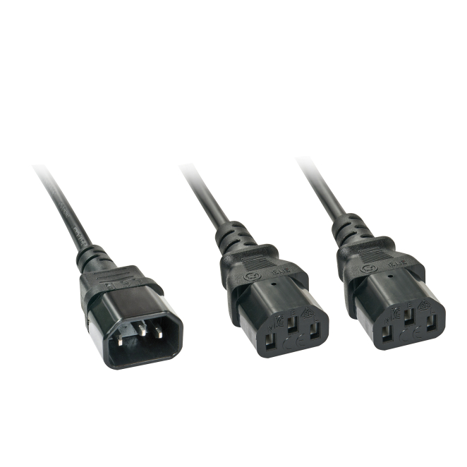 Lindy 30039 cable de transmisión Negro 2 m C14 acoplador Acoplador C13 2 x
