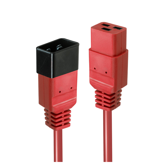 Lindy 30123 cable de transmisión Rojo 1 m C19 acoplador C20 acoplador