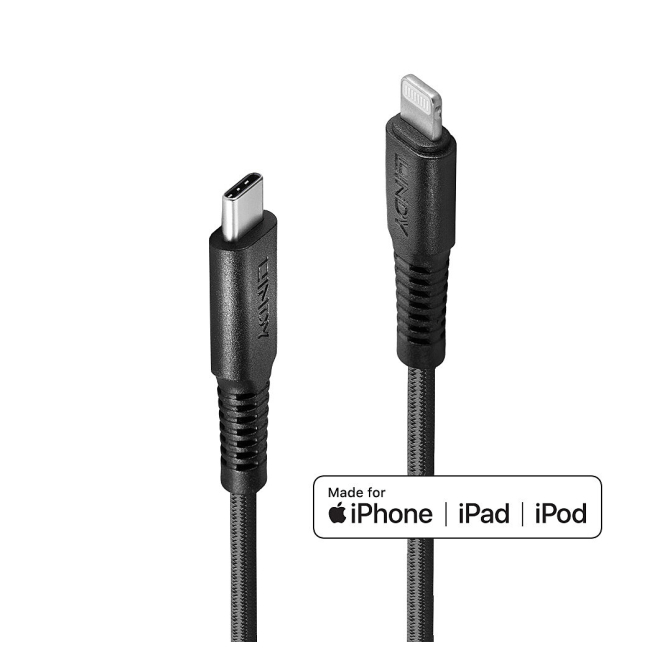 Lindy 31286 cable de conector Lightning 1 m Negro