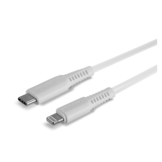 Lindy 31315 cable de conector Lightning 0,5 m Blanco en uso