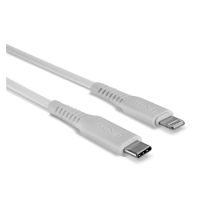 Lindy 31315 cable de conector Lightning 0,5 m Blanco detalle de conector