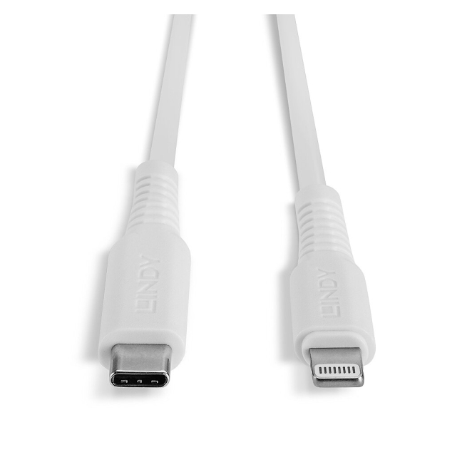 Lindy 31315 cable de conector Lightning 0,5 m Blanco conector macho