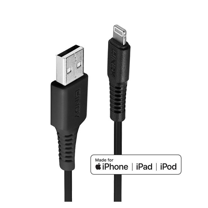 Lindy 31321 cable de conector Lightning 2 m Negro
