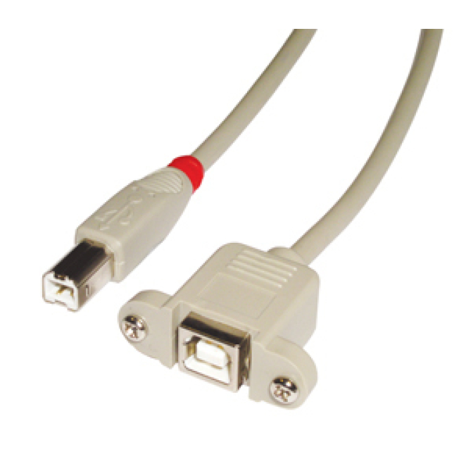 Cable USB Lindy 31800, 0.5 m USB B Gris