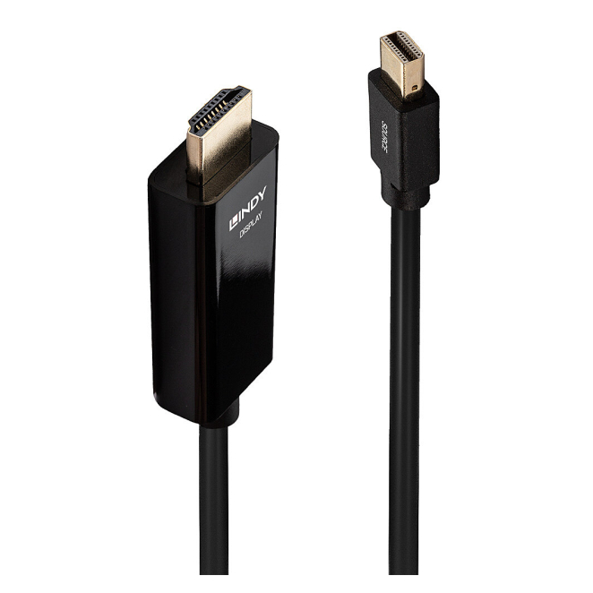 Lindy 36927 adaptador de cable de vídeo DisplayPort HDMI tipo A (Estándar) Negro