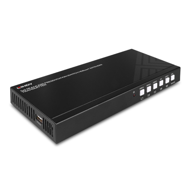 Lindy 38338 extensor audio/video Transmisor de señales AV Negro