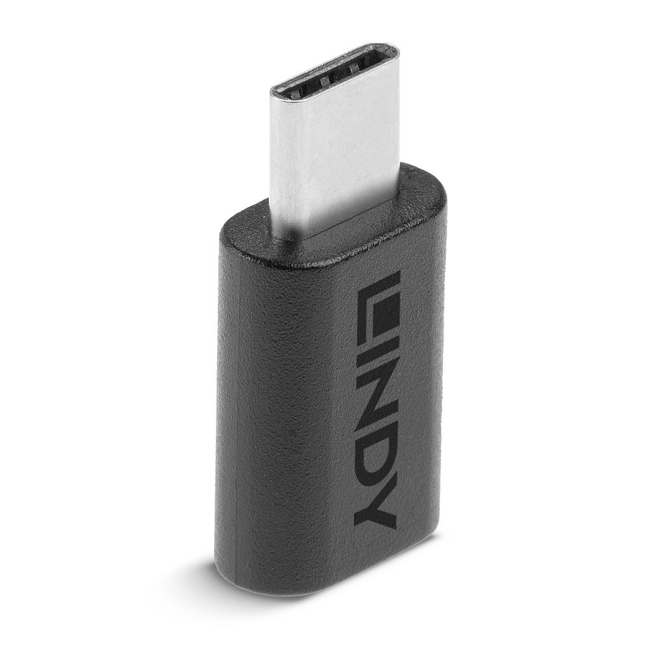 Lindy 41893 cambiador de género para cable USB 3.2 Type C Negro