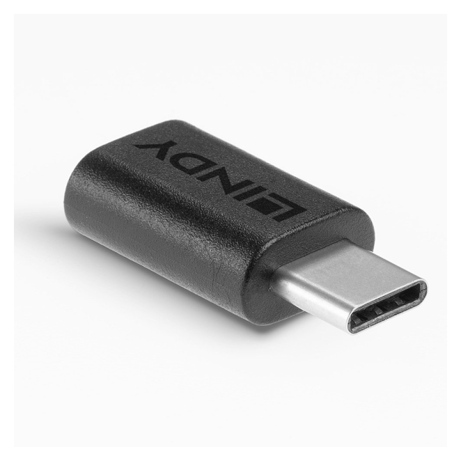 Lindy 41893 cambiador de género para cable USB 3.2 Type C Negro