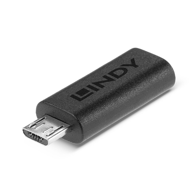 Lindy 41903 cambiador de género para cable USB Type C USB Type Micro-B Negro