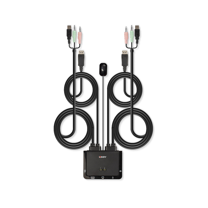 Lindy 42344 interruptor KVM Negro montado en rack