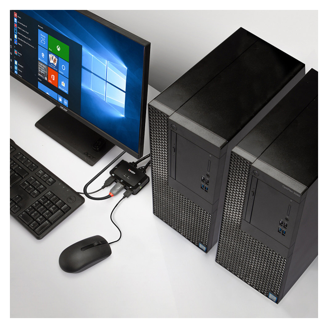 Lindy 42344 interruptor KVM Negro con soporte 4K