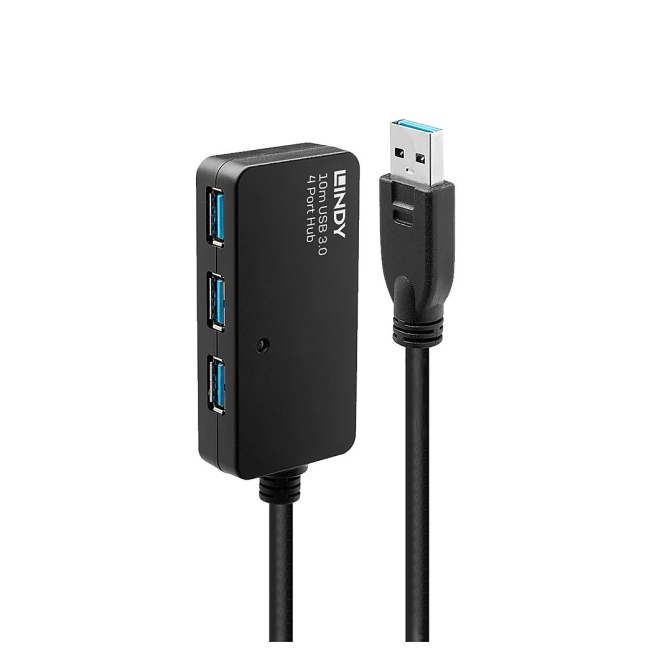 Lindy 43159 hub de interfaz USB 3.2 Gen 1 (3.1 Gen 1) Type-A 5000 Mbit/s Negro