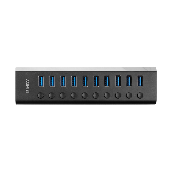 Lindy 43370 hub de interfaz USB 3.2 Gen 1 (3.1 Gen 1) Type-B 5000 Mbit/s Negro