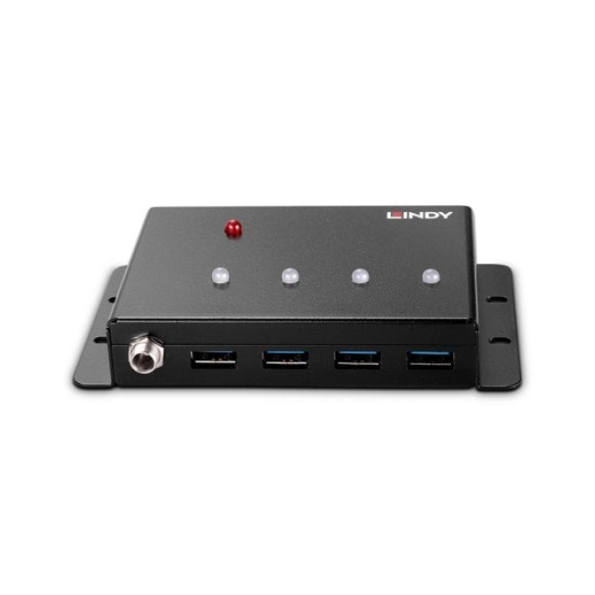 Lindy 43374 hub de interfaz USB 3.2 Gen 1 conexiones