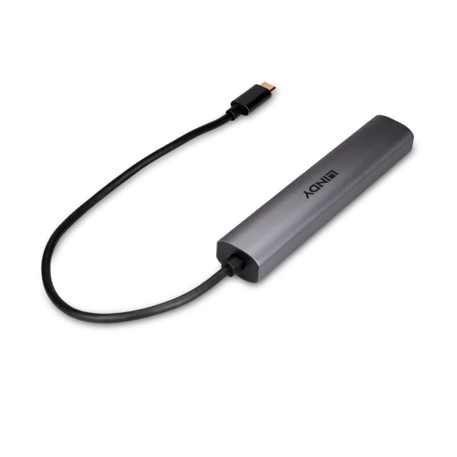Lindy 43384 hub de interfaz USB Tipo C 10000 Mbit/s Gris