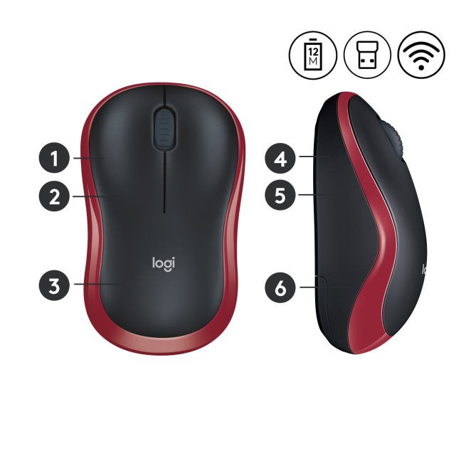 Logitech M185 mouse inalámbrico compacto portátil