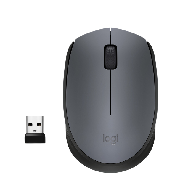 Logitech M170 Grey-K ratón Oficina Ambidextro RF inalámbrico Óptico 1000 DPI