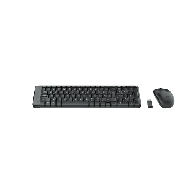 Logitech Wireless Combo MK220 teclado Ratón incluido Oficina RF inalámbrico QWERTY Griego Negro