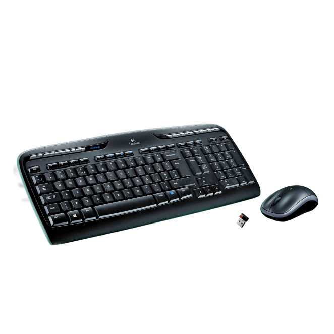 Logitech Wireless Combo MK330 teclado Ratón incluido Oficina USB QWERTY Español Negro, Gris