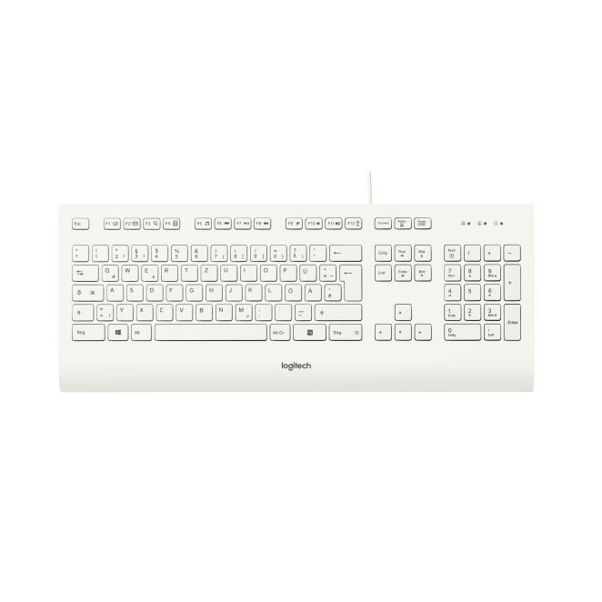 Logitech K280E Pro f/ Business teclado Oficina USB QWERTZ Alemán Blanco