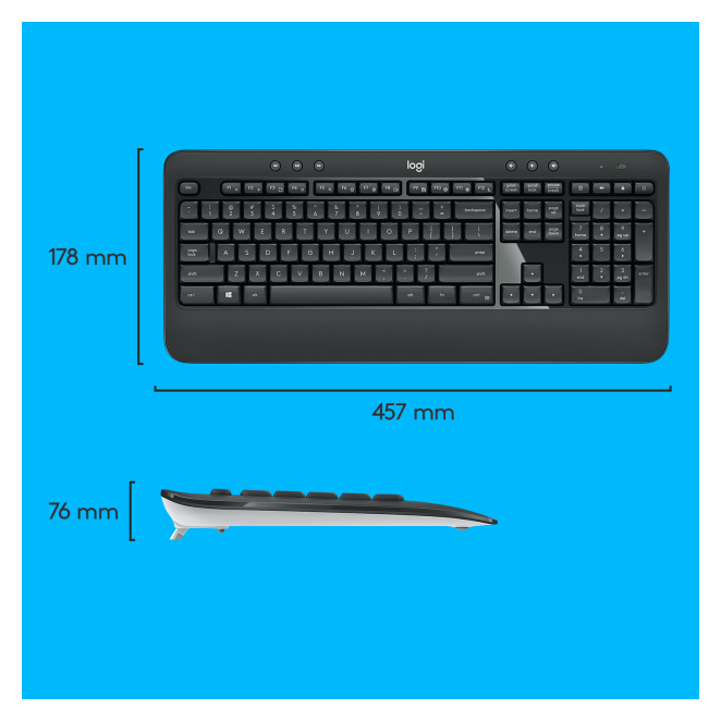 Logitech 920-008685 teclado y ratón USB QWERTY con durabilidad y diseño ergonómico