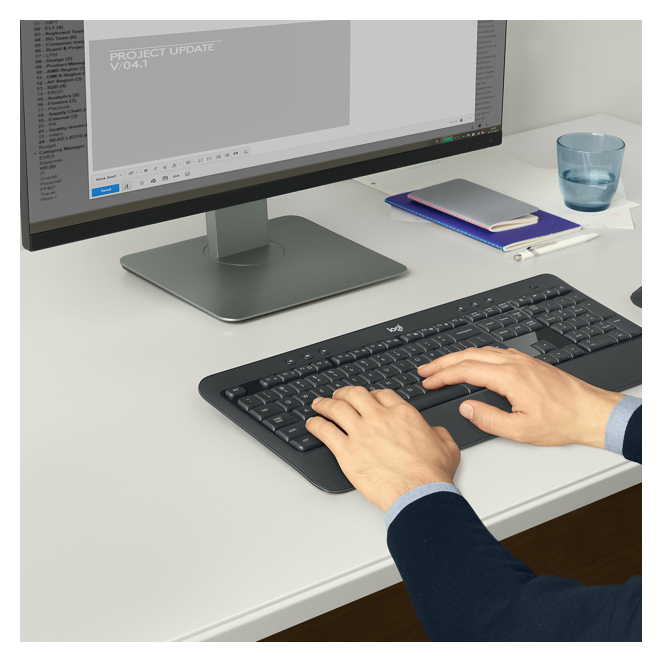 Logitech 920-008685 teclado y ratón negros USB QWERTY para uso universal