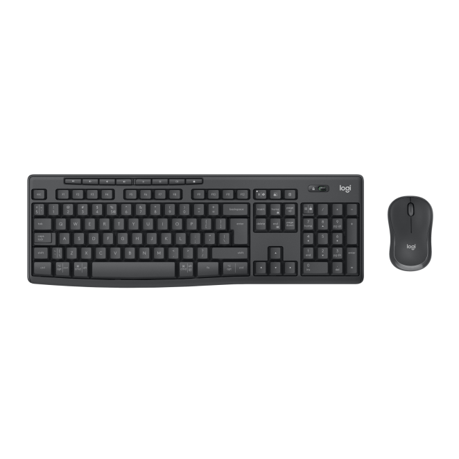 Logitech 920-012077 teclado Ratón incluido Oficina RF Wireless + Bluetooth QWERTY Internacional de EE.UU. Grafito