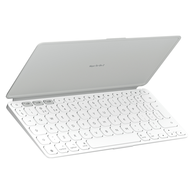 Logitech 920-013018 teclado Universal Bluetooth QWERTY Internacional de EE.UU. Blanco en detalle