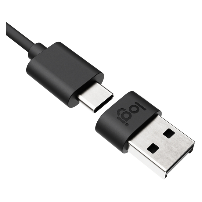 Logitech 989-000982 cambiador de género para cable USB C USB A Grafito