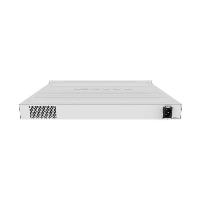 Mikrotik CRS354-48P-4S+2Q+RM mostrando sus múltiples puertos de conexión Gigabit Ethernet